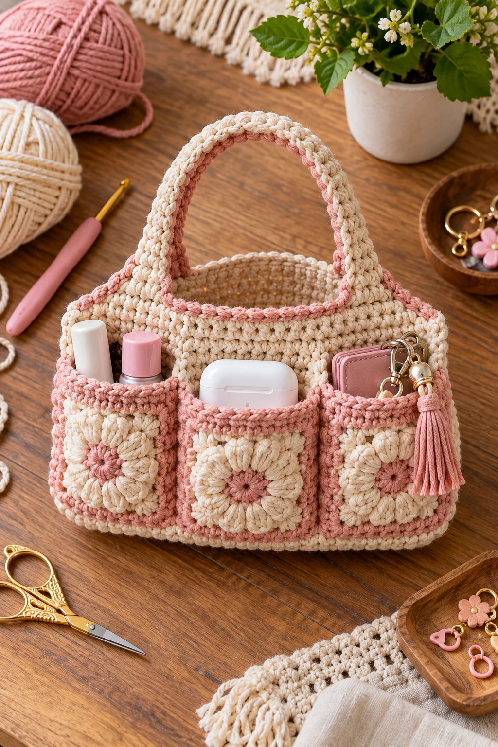 Crochet Holder Bag for Small Essentials — crochet pattern bag style outfit