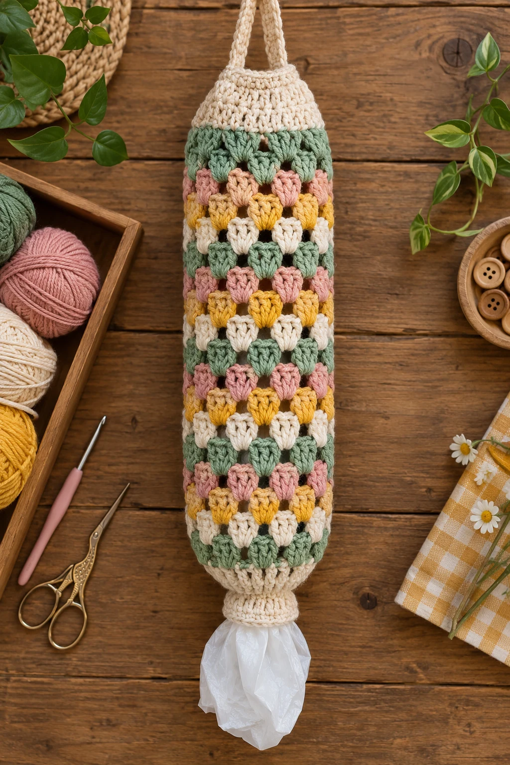Granny Stitch Crochet Bag Holder — crochet plastic bag holder free pattern style outfit