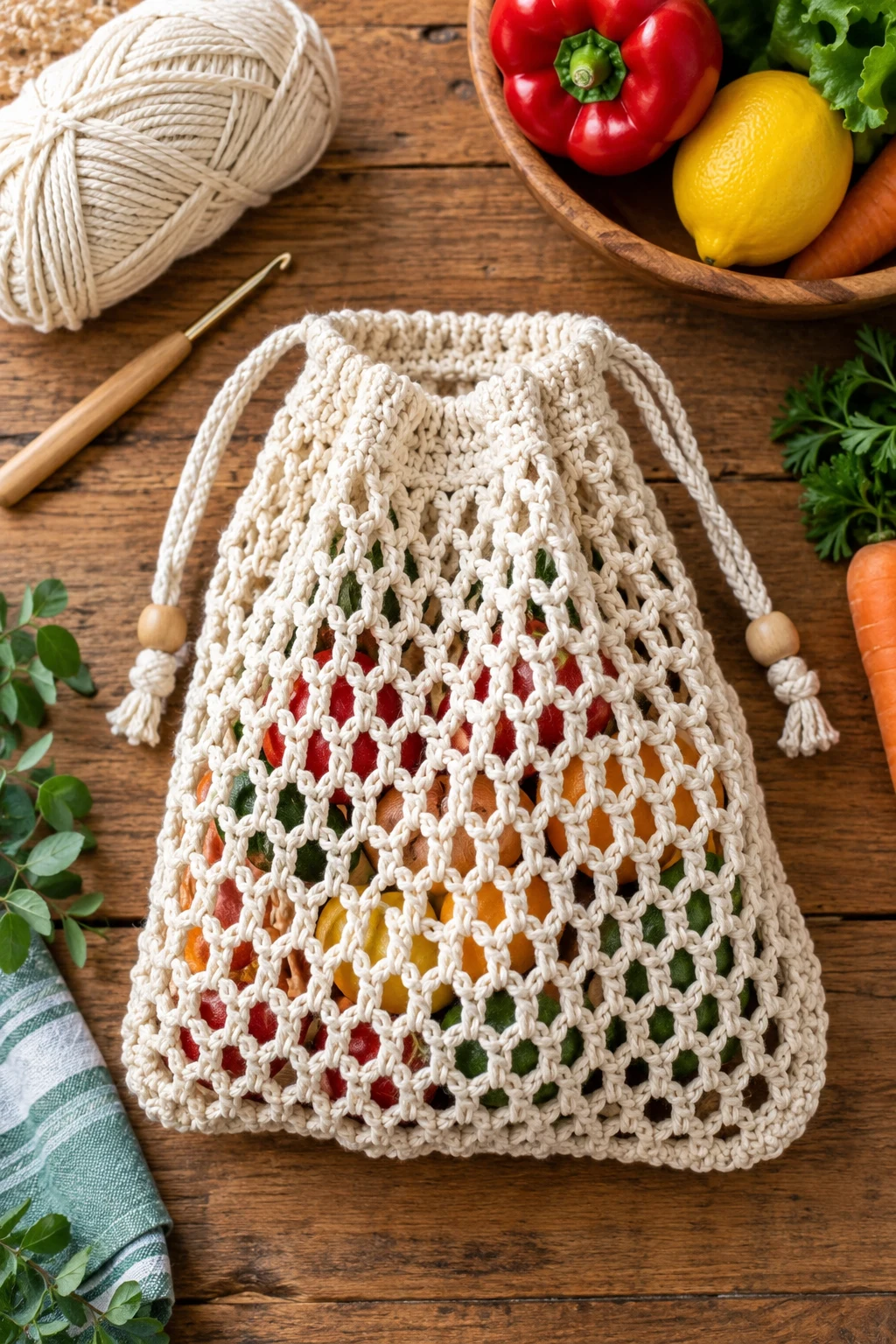 Easy Crochet Produce Bag for Beginners — crochet produce bag style outfit