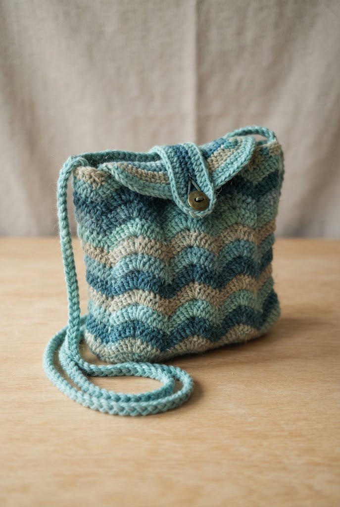 Aqua Ripple Crossbody Bag — crochet sea bag style outfit