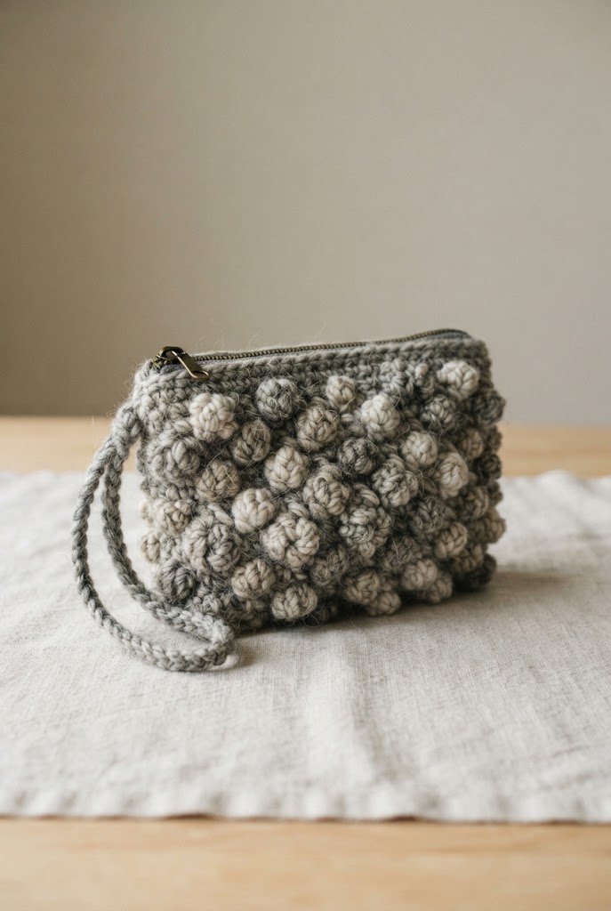 Barnacle Texture Wristlet — crochet sea bag style outfit