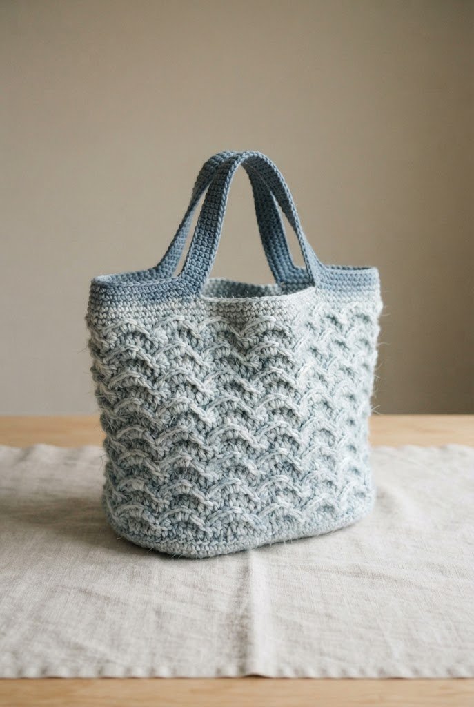 Glacial Blue Glacier Tote — crochet sea bag style outfit