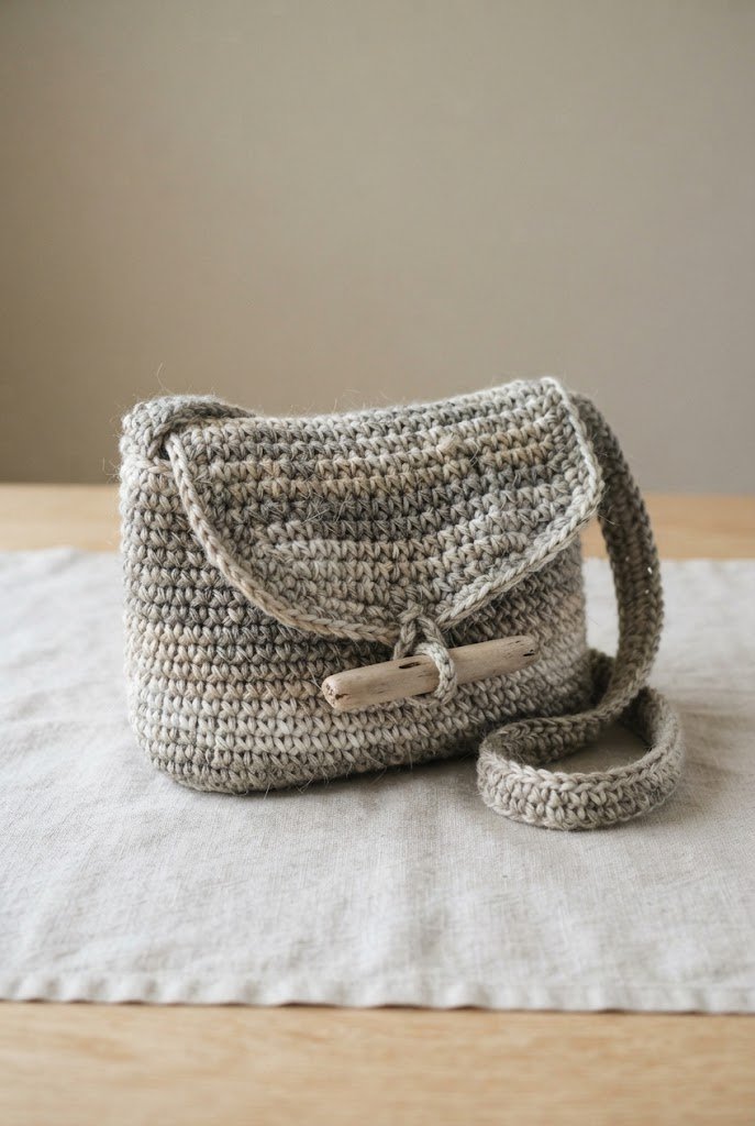 Sun-Bleached Driftwood Satchel — crochet sea bag style outfit