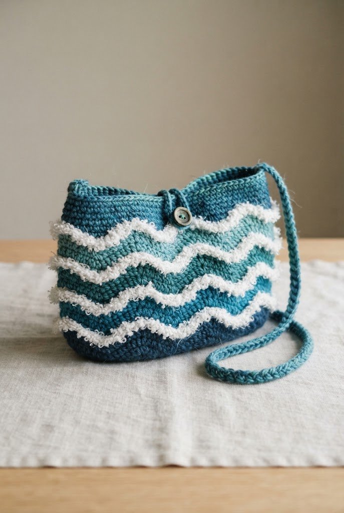 Foam Crested Wave Handbag — crochet sea bag style outfit