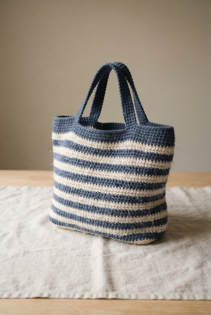 Nautical Stripe Sailor Tote — crochet sea bag style outfit