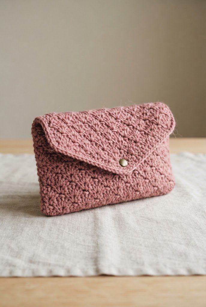 Sea Shell Stitch Evening Clutch — crochet sea bag style outfit
