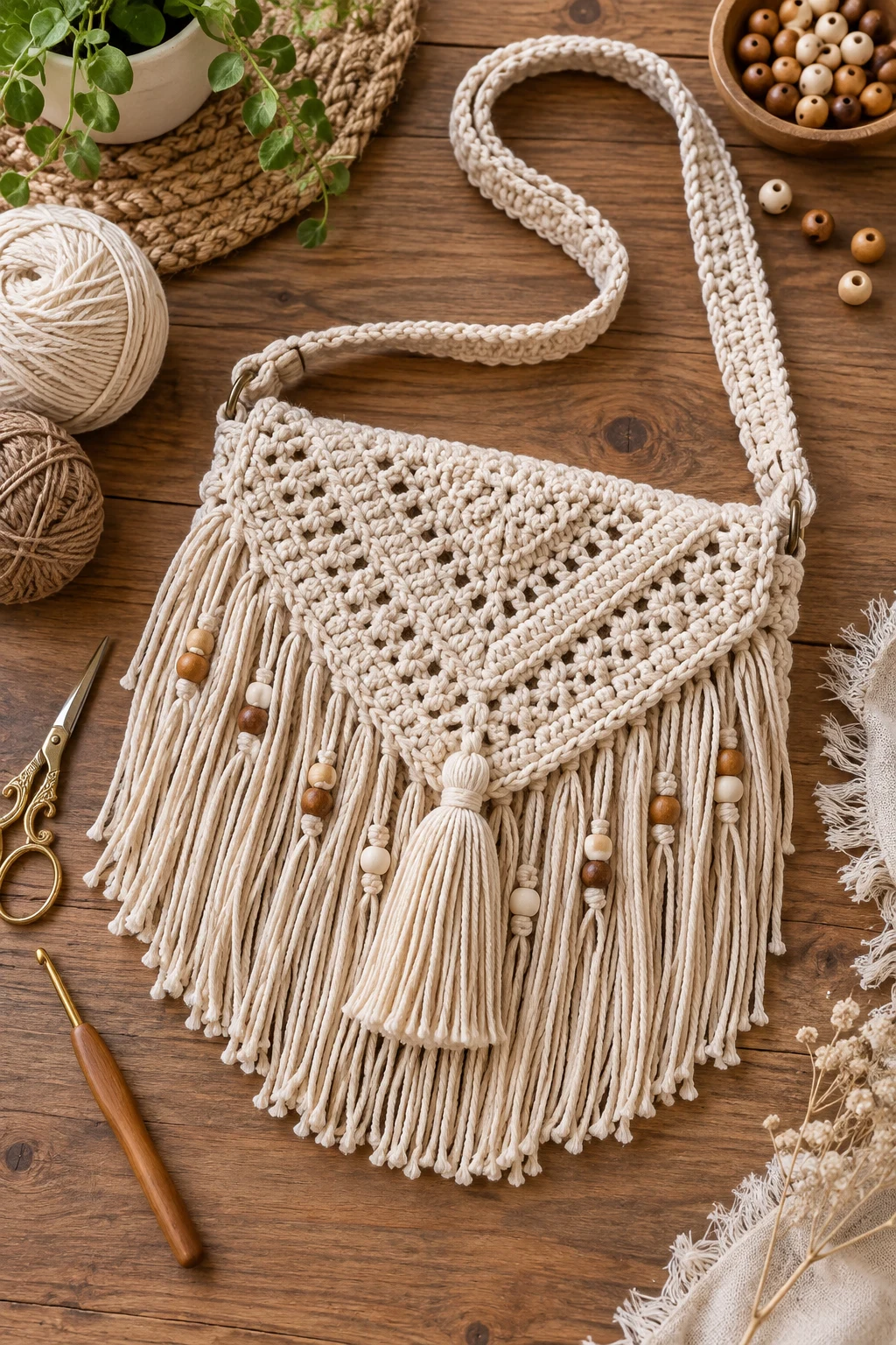 Boho Fringe Festival Bag — crochet side bag style outfit