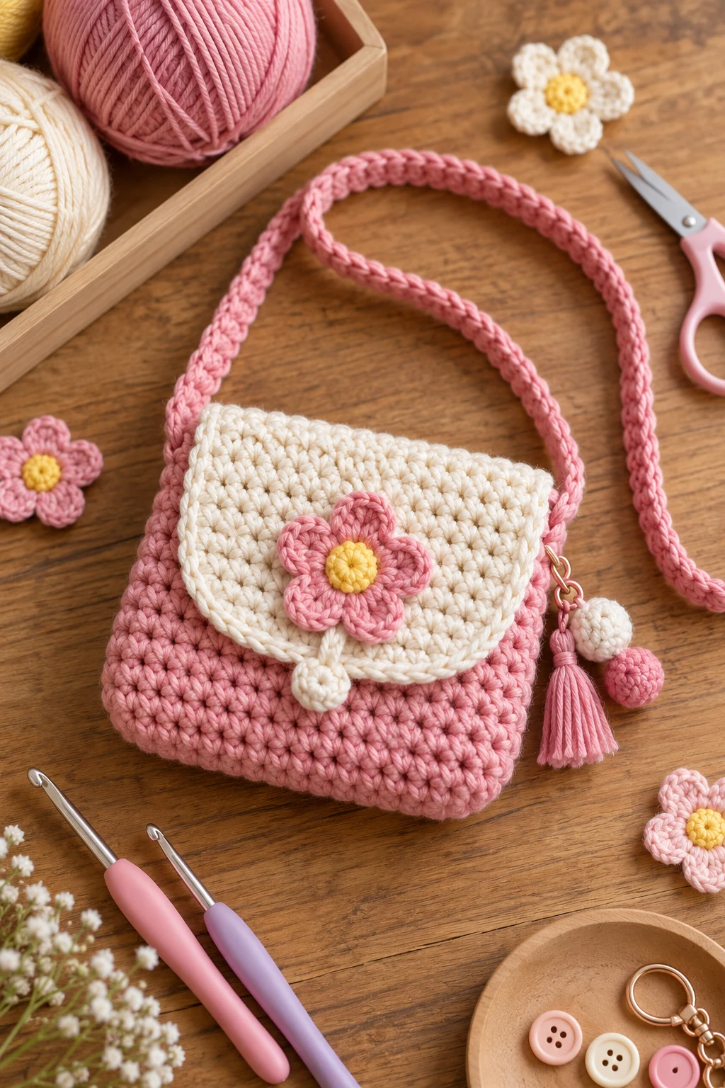 Mini Crochet Side Bag for Kids — crochet side bag style outfit