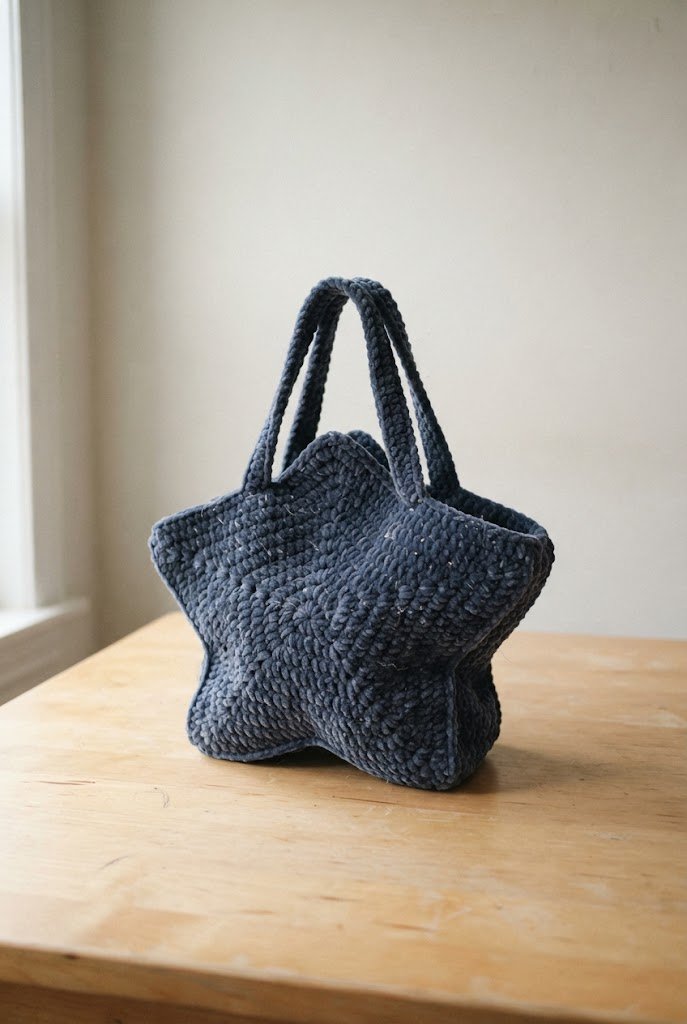 Celestial Velvet Tote Using a Classic Crochet Star Bag Pattern — Crochet Star Bag Pattern style outfit