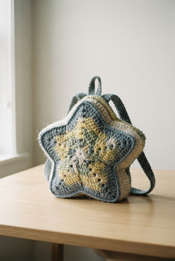 Glow-in-the-Dark Kid's Backpack Adapted from a Crochet Star Bag Pattern — Crochet Star Bag Pattern style outfit
