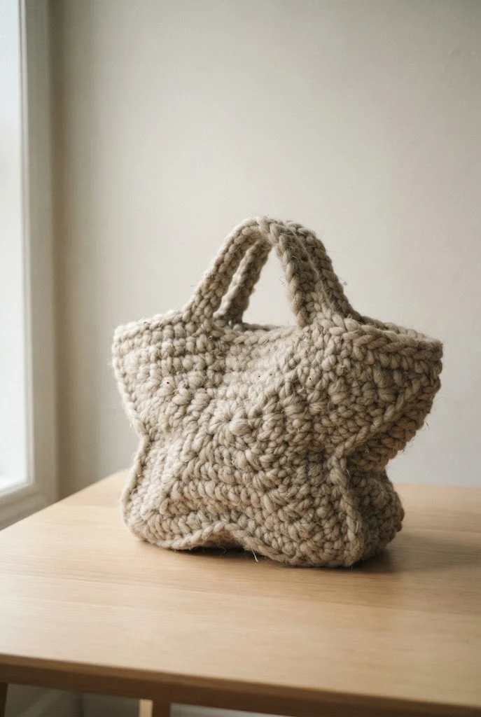 Chunky Wool Market Tote Adapted from a Crochet Star Bag Pattern — Crochet Star Bag Pattern style outfit
