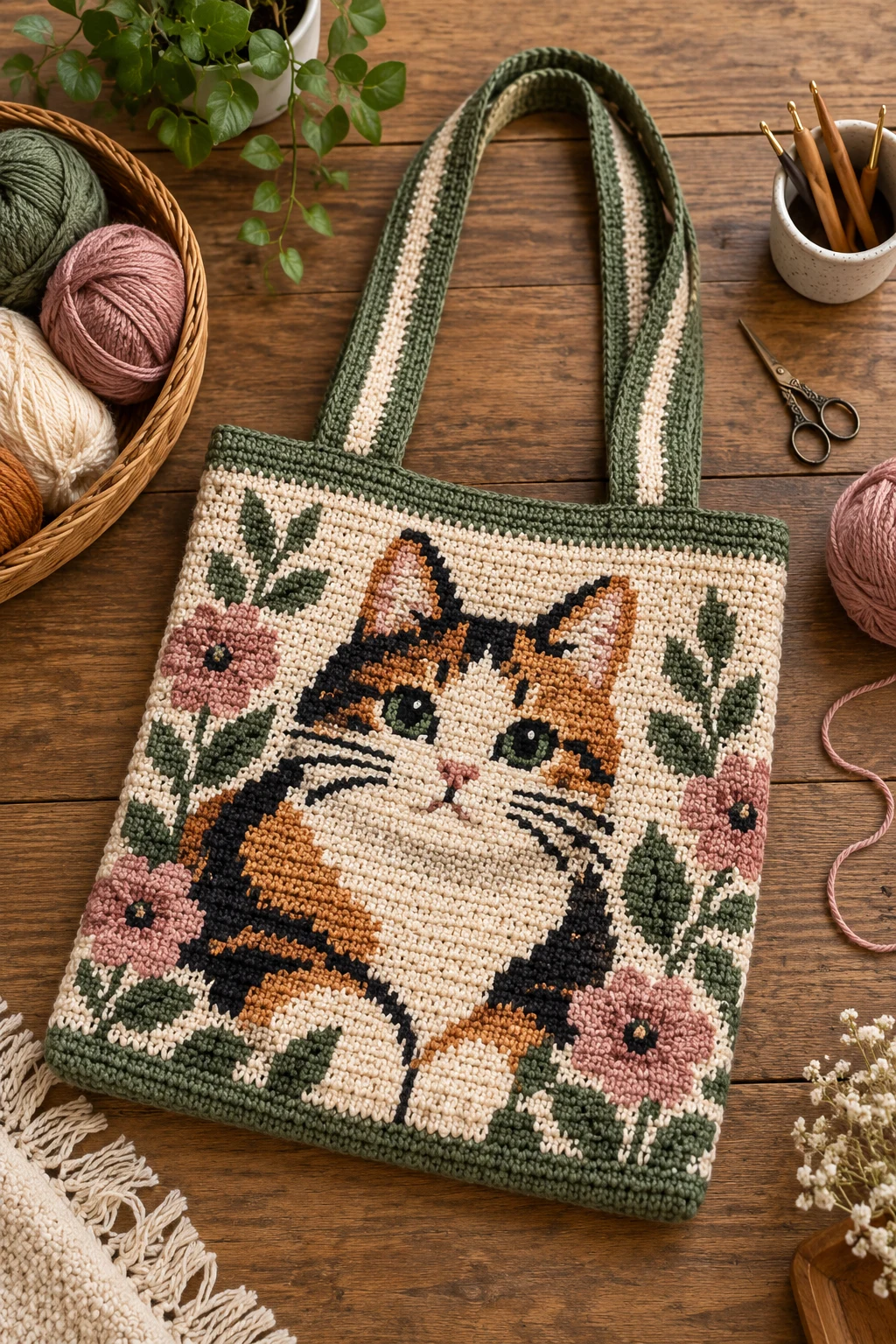 Crochet Tapestry Cat Bag — crochet tapestry bag style outfit
