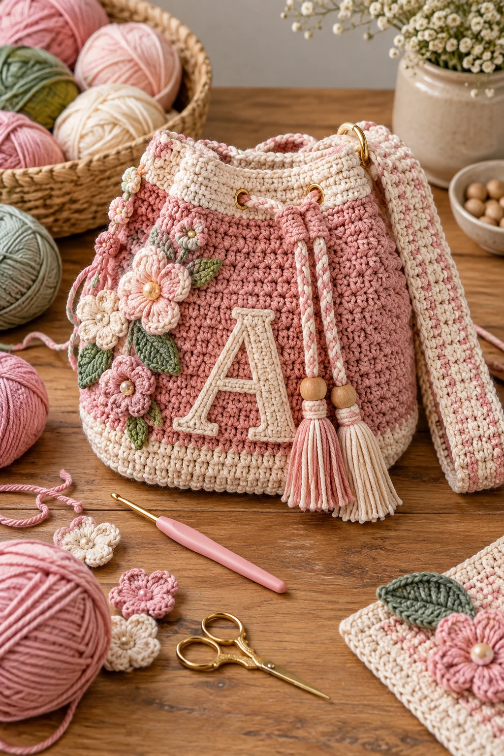 Personalized Crochet Yarn Bag — crochet yarn bag style outfit