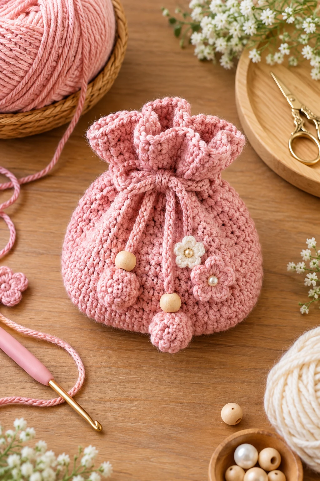 Mini Crochet Yarn Pouch — crochet yarn bag style outfit