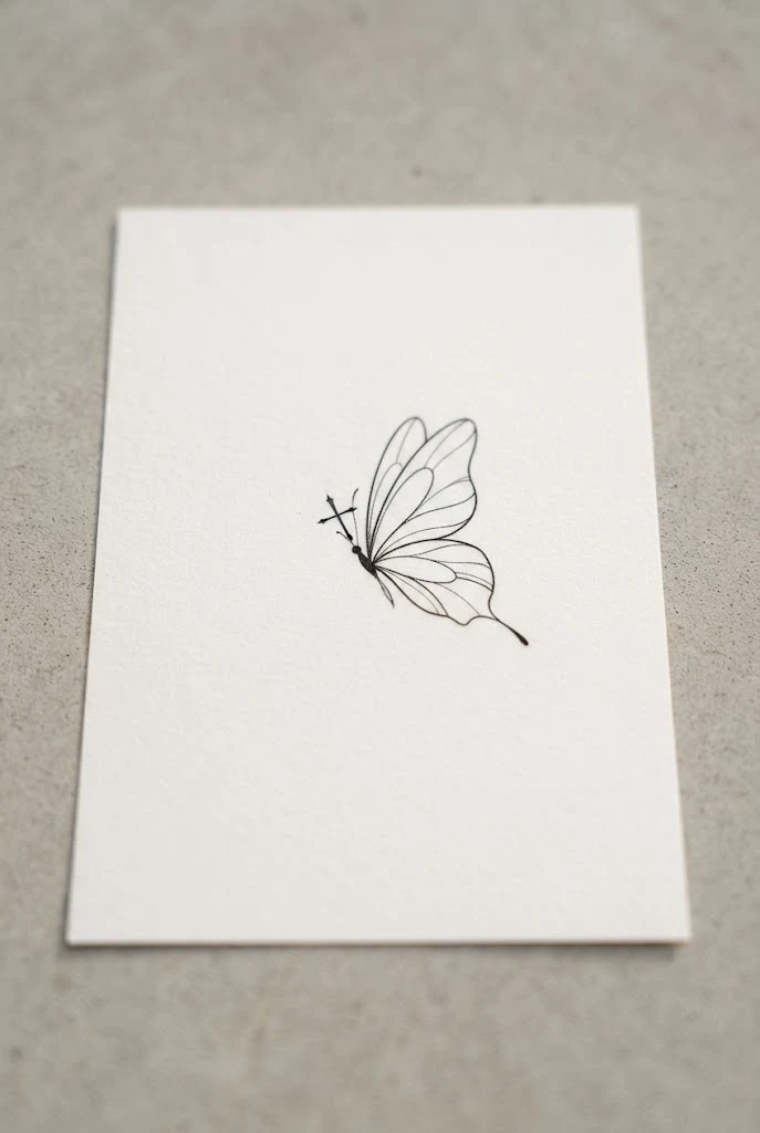 Minimalist Faith Flutter — cross with butterfly tattoo style outfit