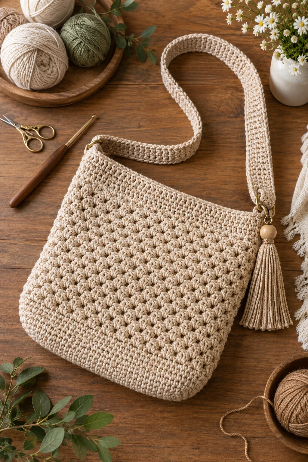 Free-Pattern-Friendly Everyday Tote Crossbody — crossbody bag crochet style outfit