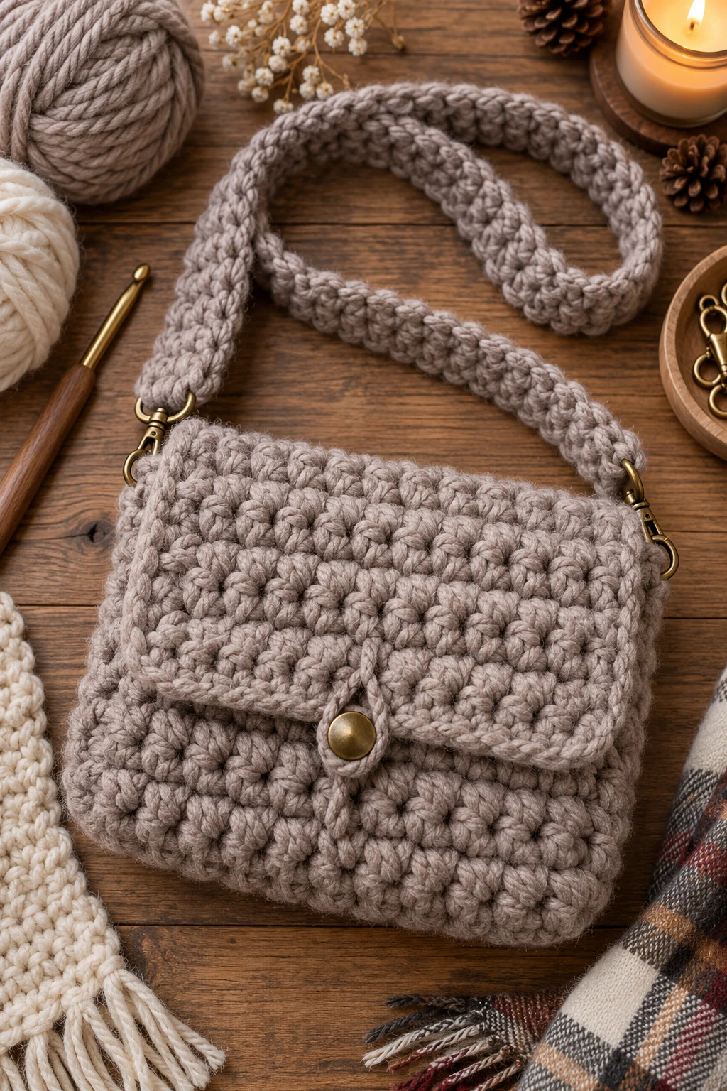 Chunky Winter Crossbody — crossbody bag crochet style outfit