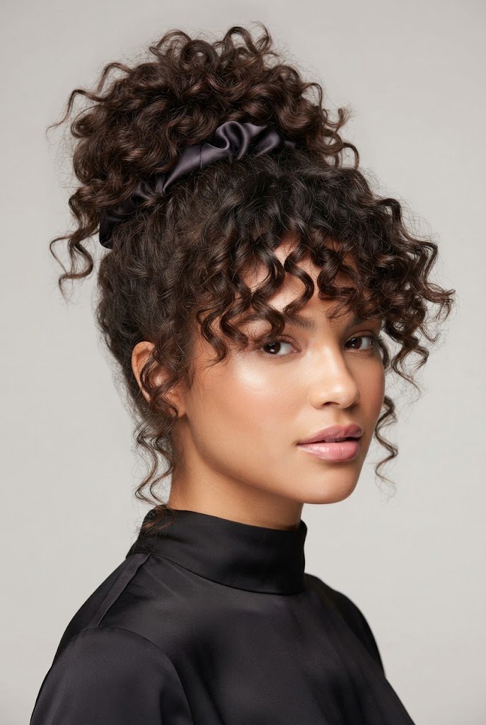Effortless Messy Pineapple Updo — curls hair hairstyles style outfit