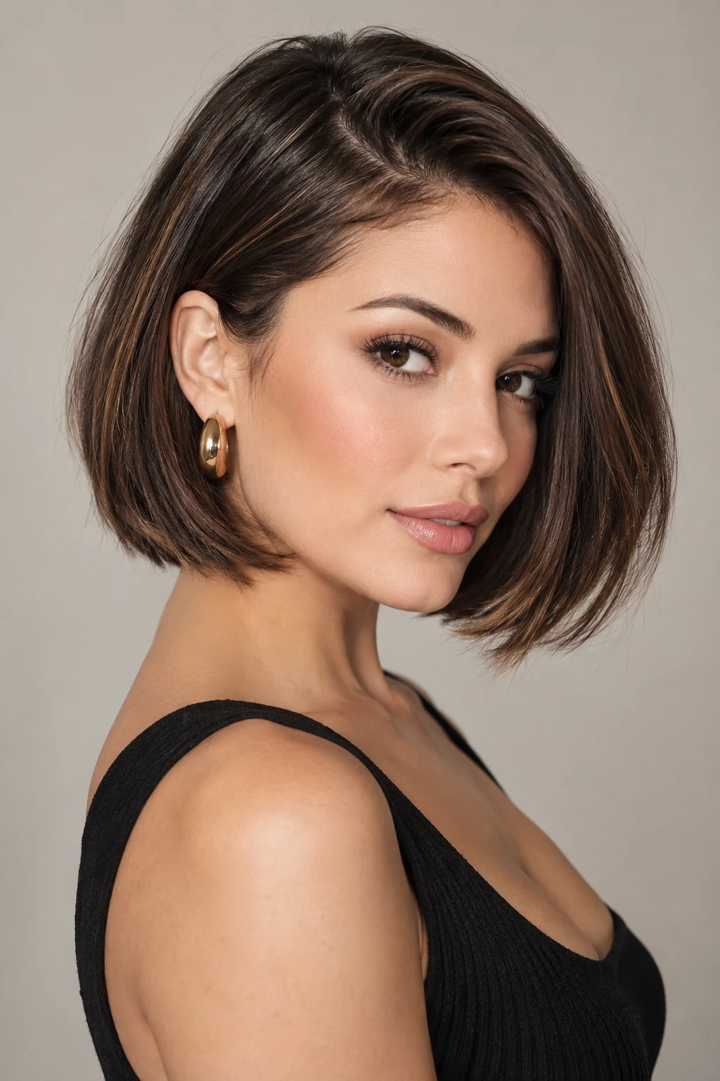 Sleek Side-Part Bob — cute hairstyles for short hair easy style outfit