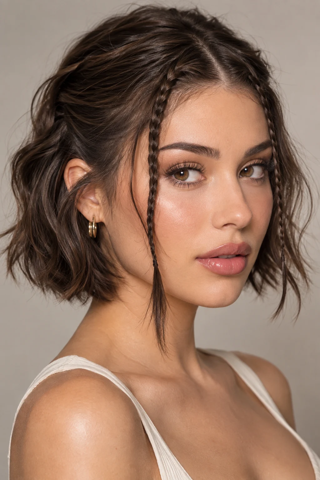 Tiny Face-Framing Braids — cute hairstyles for short hair easy style outfit