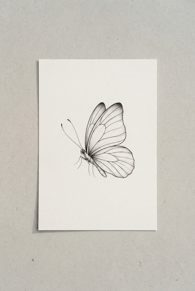The Clavicle Whisper — delicate butterfly tattoo style outfit