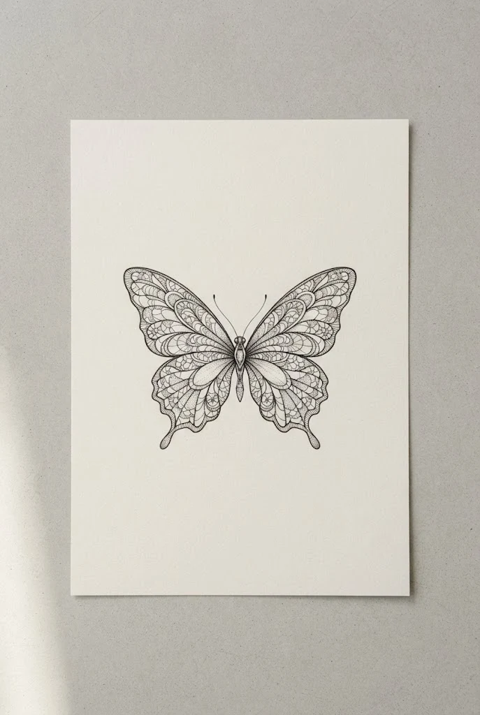 Single-Needle Lace Wing — delicate butterfly tattoo style outfit