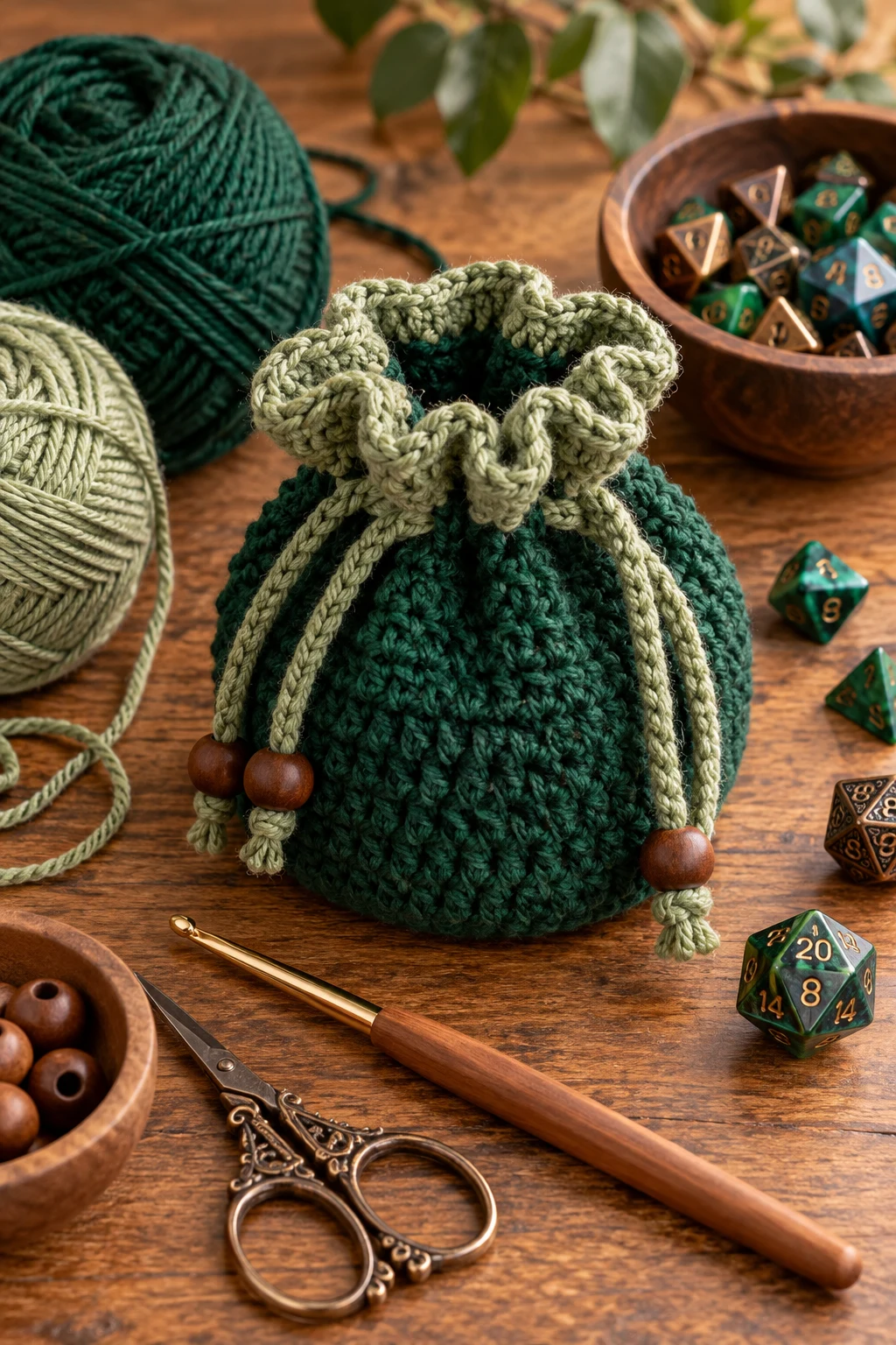 Classic Drawstring Dice Bag Crochet Pattern — dice bag crochet pattern style outfit