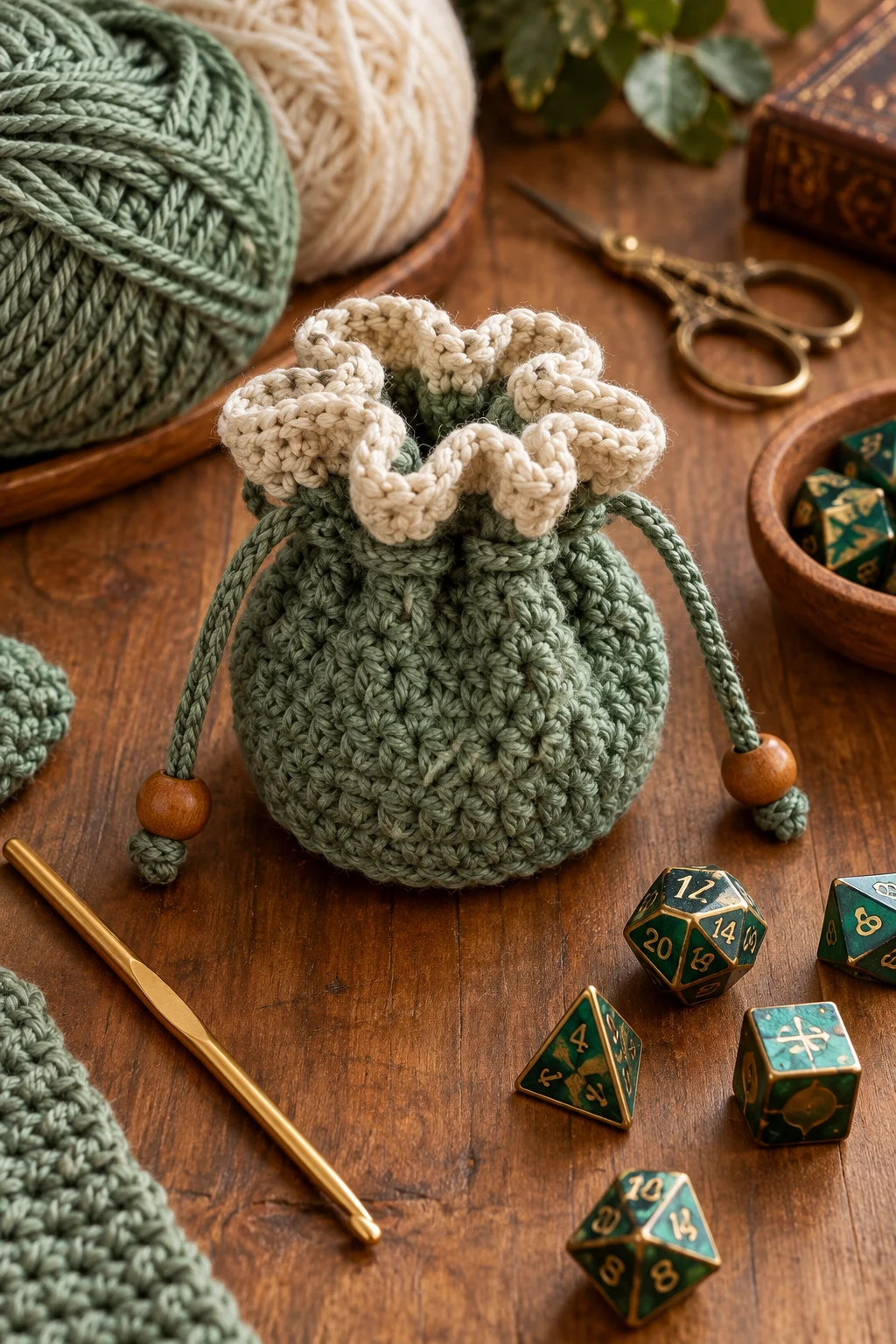 Pocket-Size Dice Bag — dice bag crochet pattern style outfit