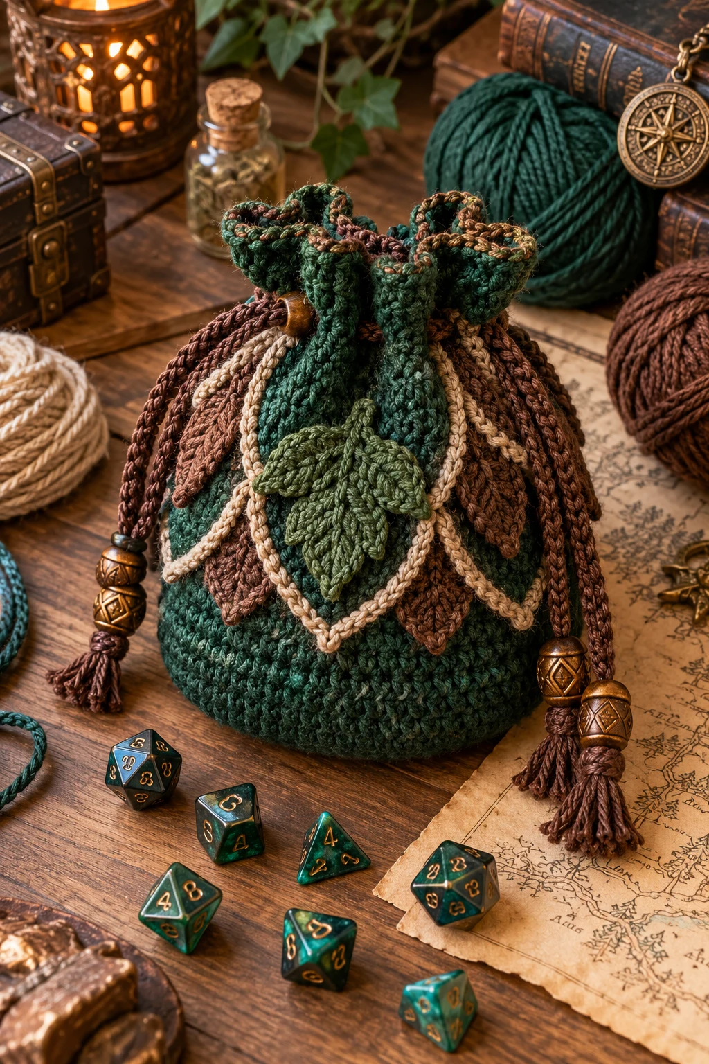 D&D-Inspired Adventurer Bag — dice bag crochet pattern style outfit
