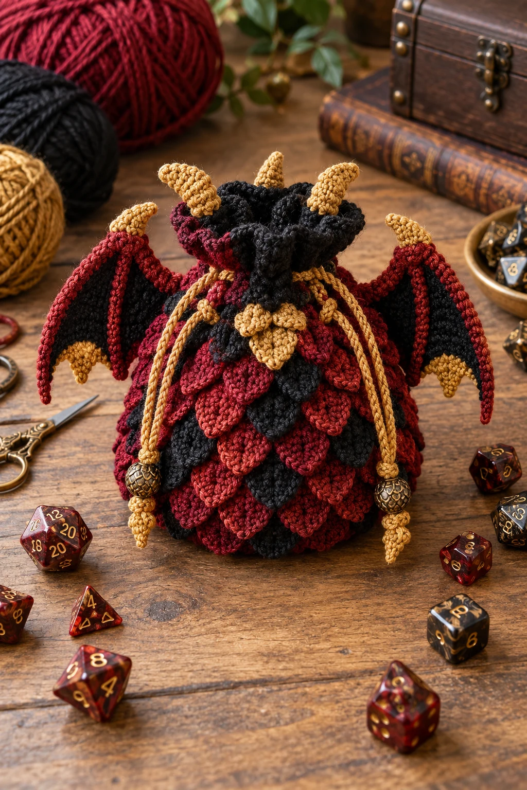 Dragon Dice Bag Crochet Pattern — dice bag crochet pattern style outfit