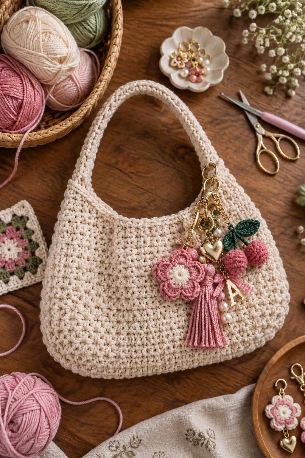 Personalized Charm Bag — diy crochet bag style outfit