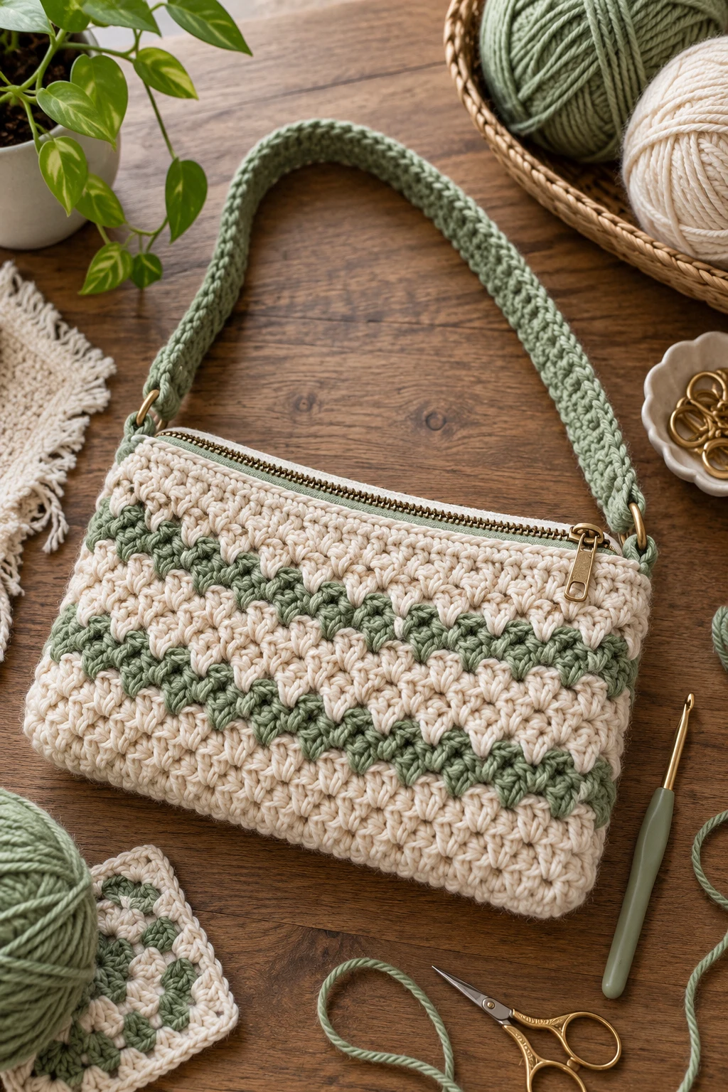 Easy Crochet Purse With Zipper — easy crochet bag tutorial style outfit