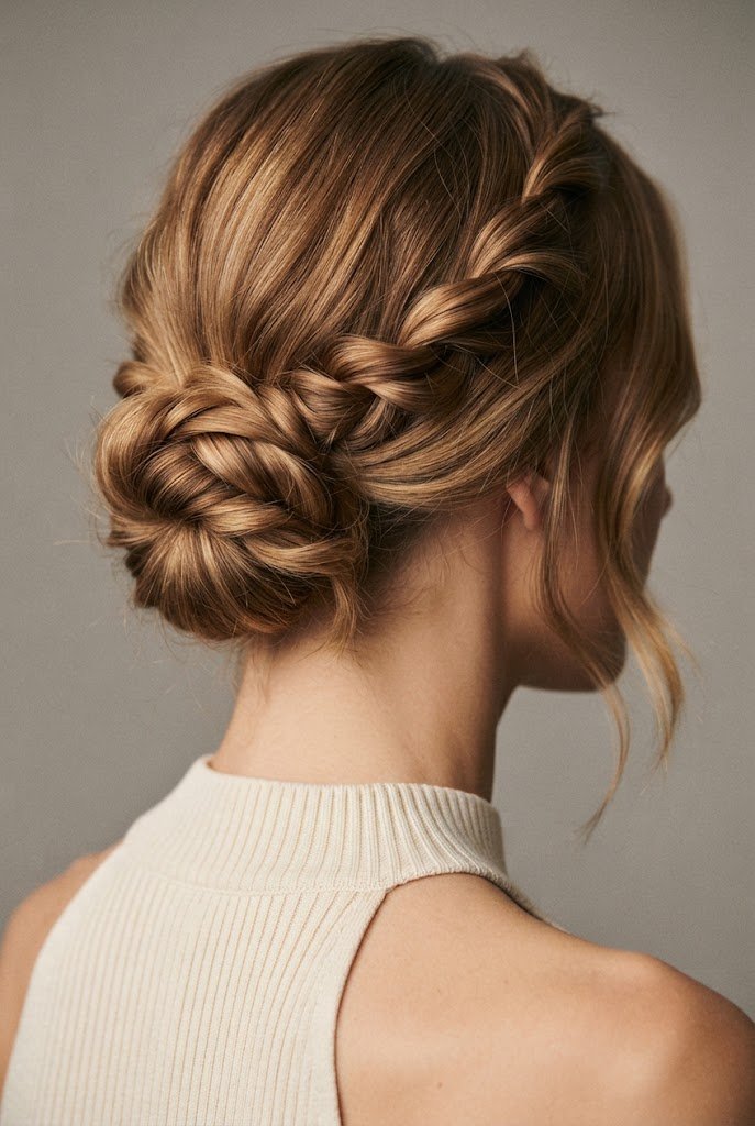 The Twisted Mini-Chignon — easy short hair updos style outfit