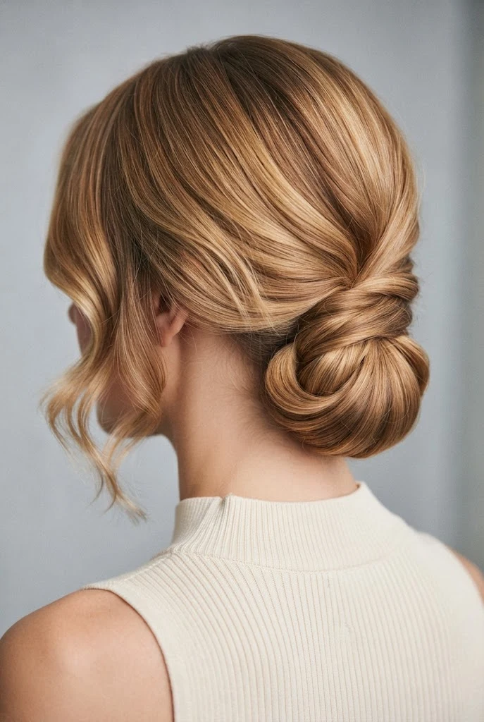 The Twisted Side Swept Loop — easy short hair updos style outfit