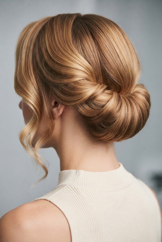 The Side-Swept Rolled Pin-Up — easy short hair updos style outfit