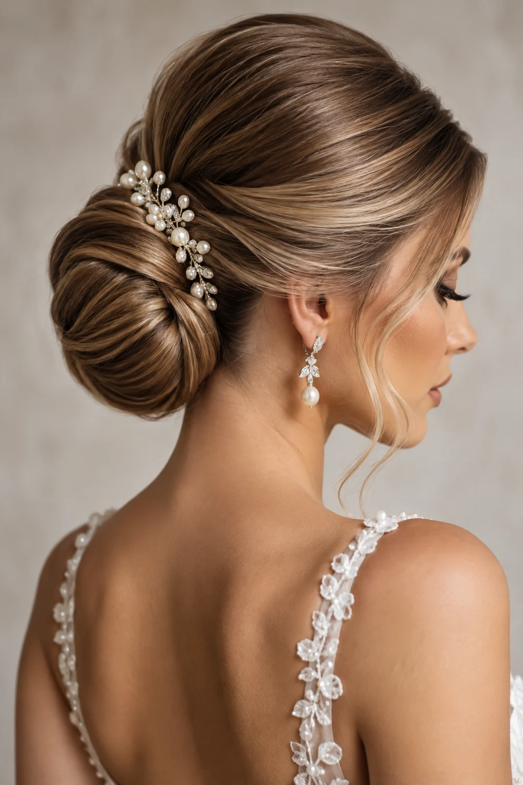 Sleek Sculpted Bun — elegant bridal hairstyles style outfit