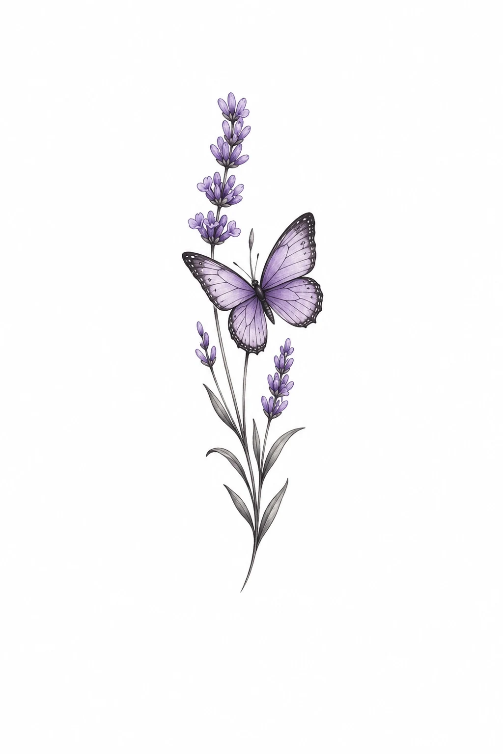 Tiny Lavender Butterfly — elegant butterfly tattoo style outfit