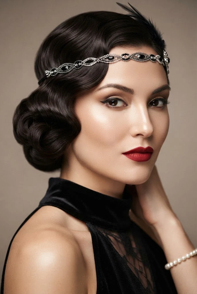 The Vintage 1920s Flapper Bob — evening hairstyles for short hair style outfit