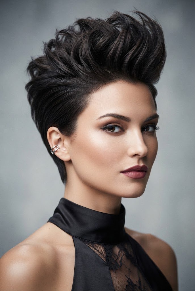 The Textured Faux-Hawk Quiff — evening hairstyles for short hair style outfit