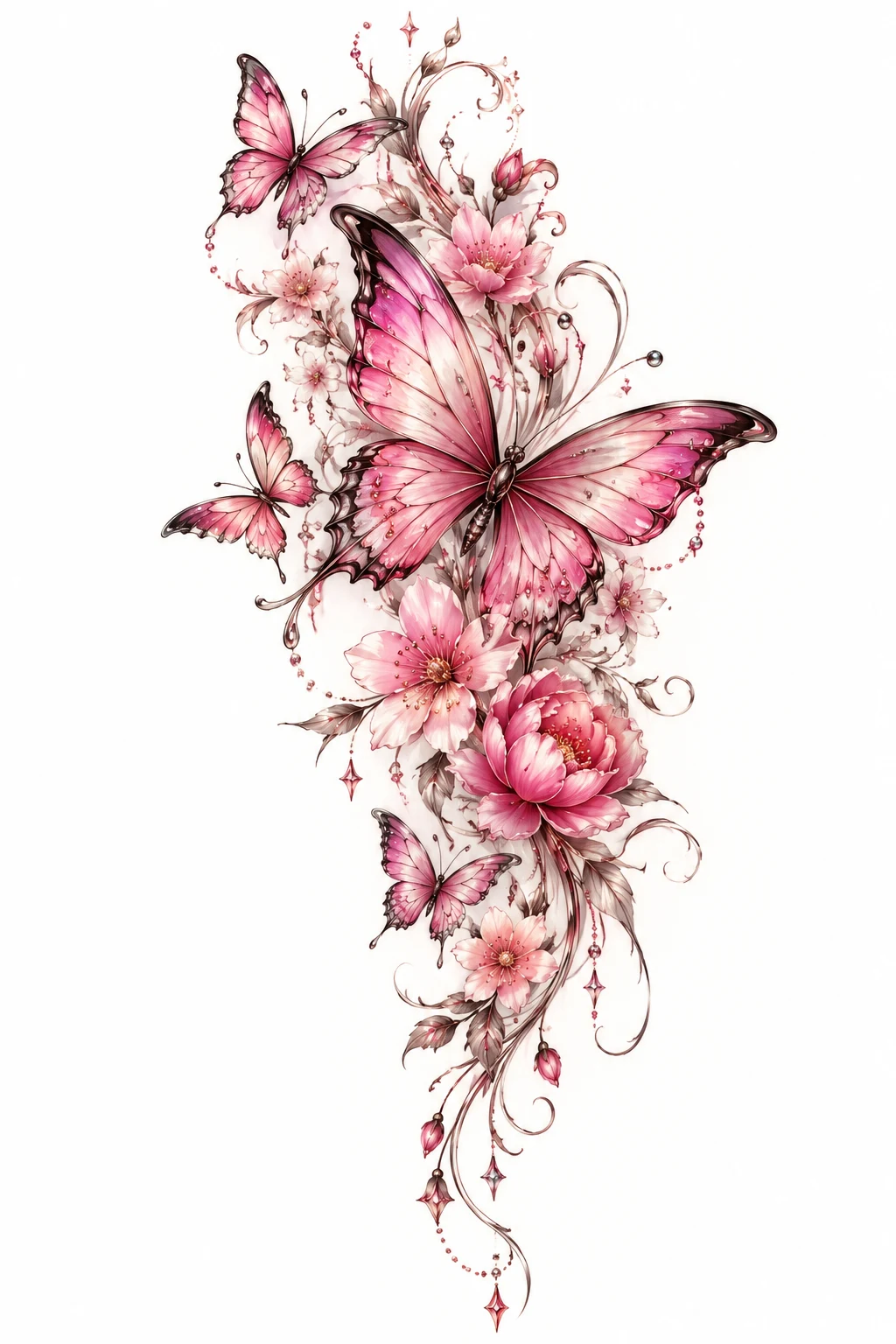Pink Fairy Garden Butterfly — fairy butterfly tattoo style outfit