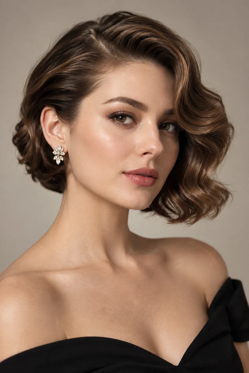 Old Hollywood Side Sweep — formal hairstyles for short hair style outfit