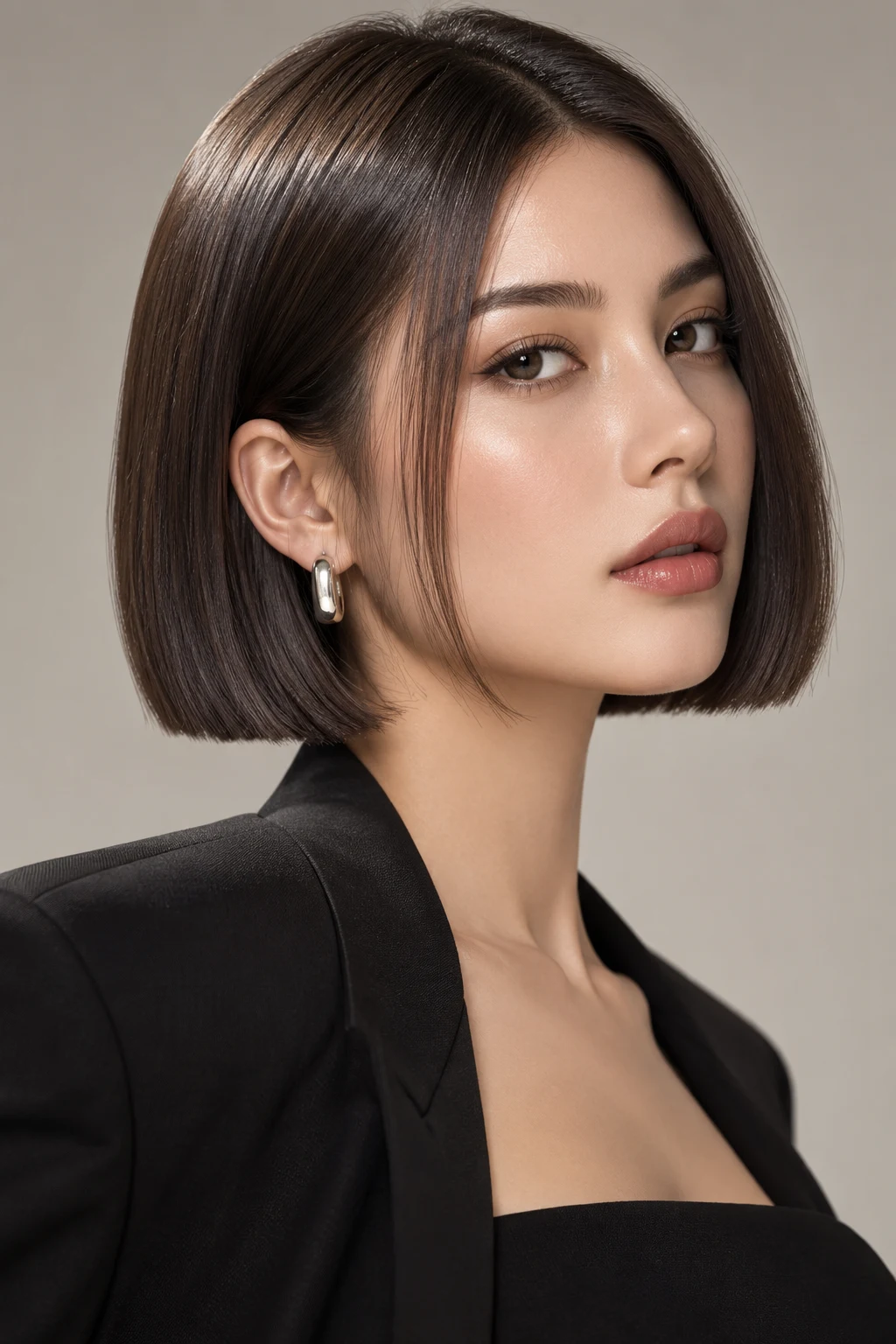 Sleek Glass Bob — formal hairstyles for short hair style outfit