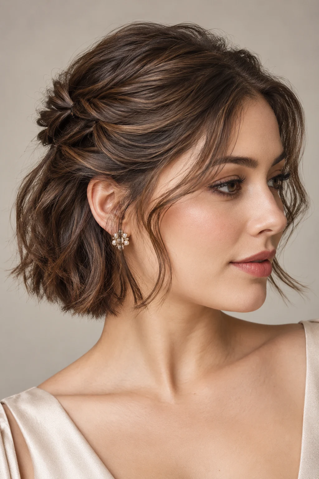 Soft Half-Up Mini Twist — formal hairstyles for short hair style outfit