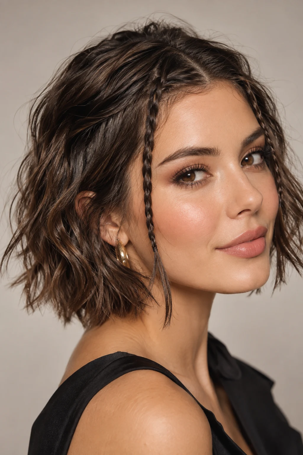 Tiny Face-Framing Braids — graduation hairstyles for short hair style outfit