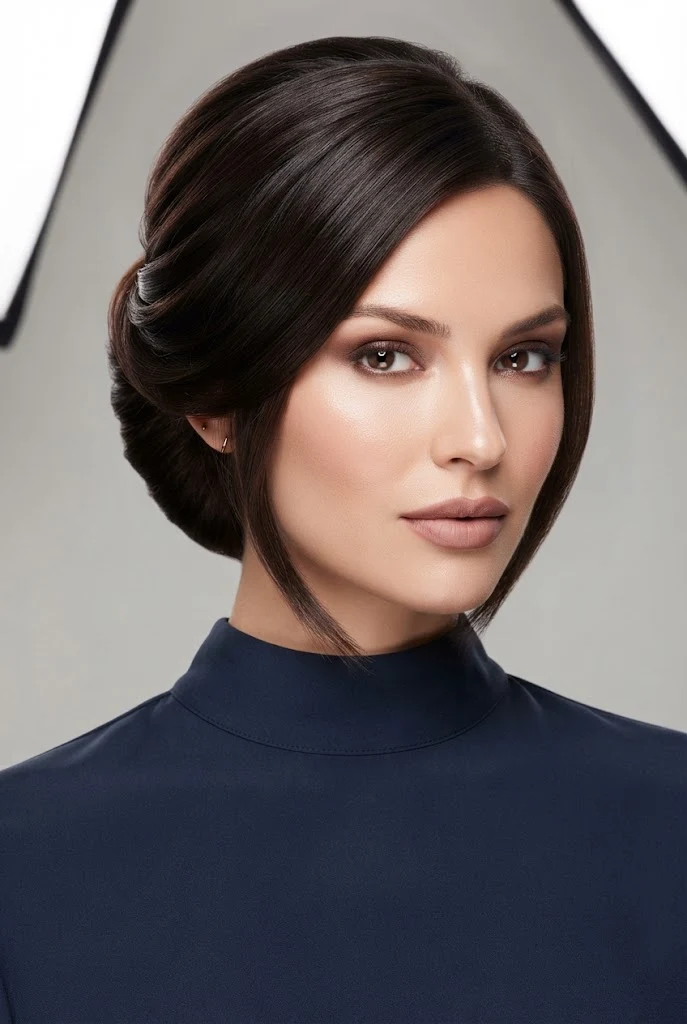 Chic French Twist Tuck for Angled Bobs — gradution hairstyle short hair style outfit