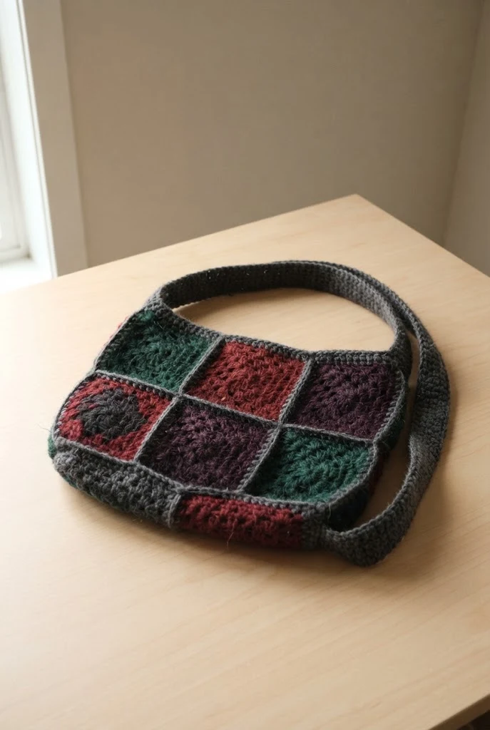 Grungy Grunge Granny Bag — Granny square bag crochet style outfit