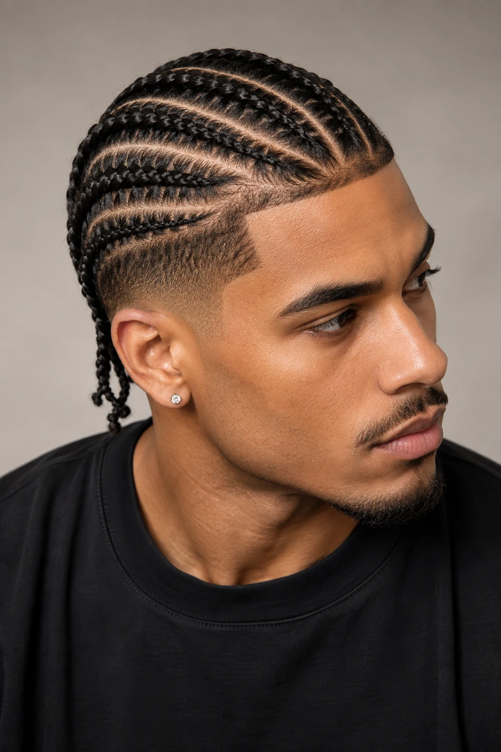 Braided Cornrow-Inspired Style — Hairstyles for Men style outfit, worn by a stylish man