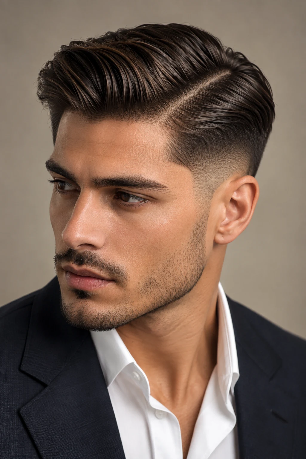 Classic Side Part With Taper — Hairstyles for Men style outfit, worn by a stylish man