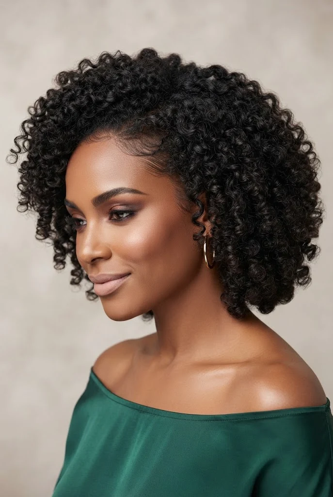 The Defined Wash-and-Go Crown — hairstyles for short curly hair easy style outfit