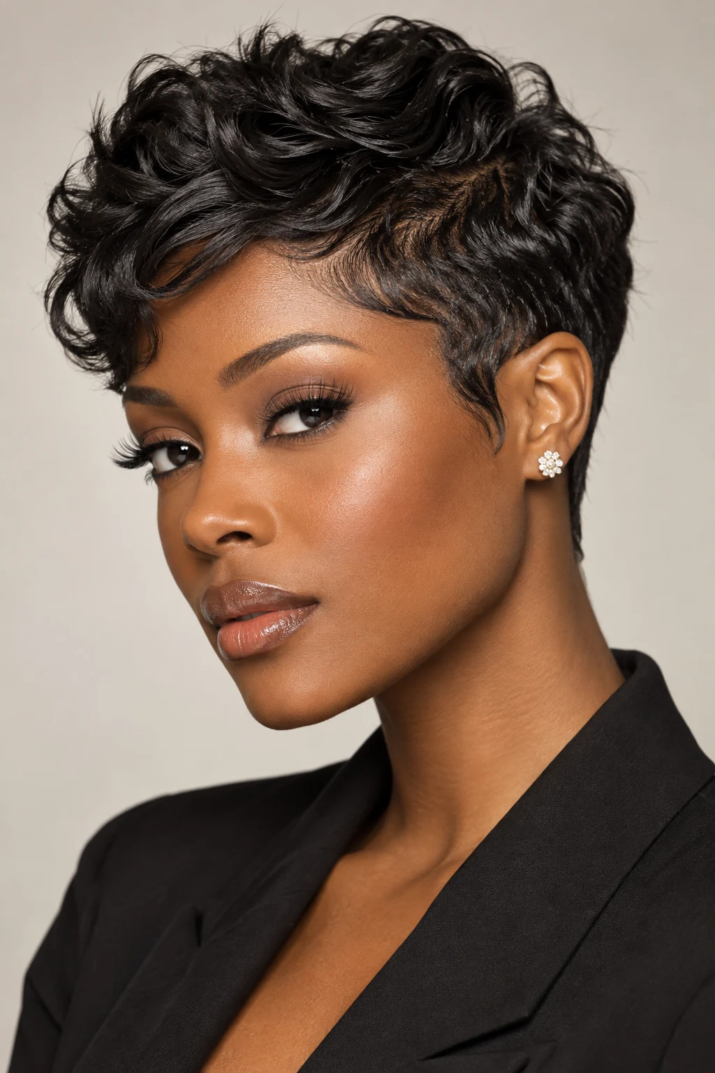 Sculpted Tapered Pixie — hairstyles for short hair black women style outfit